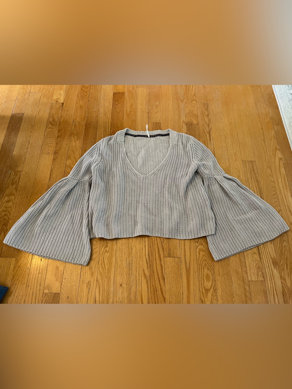 Free People Damsel Pullover Textured Knit Sweater Gray XS
